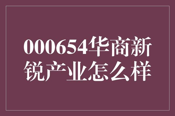 000654华商新锐产业怎么样