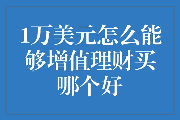 1万美元怎么能够增值理财买哪个好