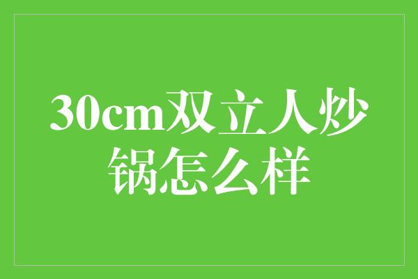 30cm双立人炒锅怎么样