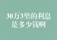 30万3里利息是多少钱啊？我的钱袋开始跳舞啦！