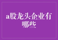 揭秘！A股市场上的龙头老大们