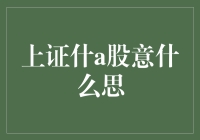 上证什a股意什么思？——一场股市新手的奇幻之旅