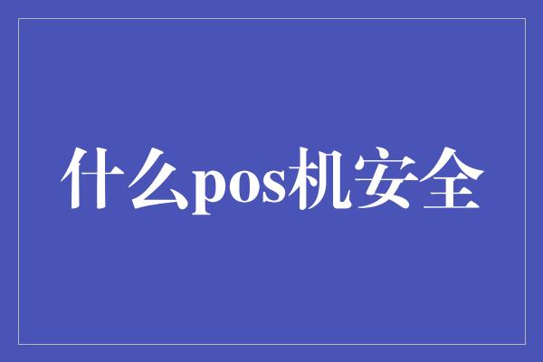 什么pos机安全