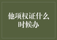 他项权证何时办理：理解抵押物权益保障流程