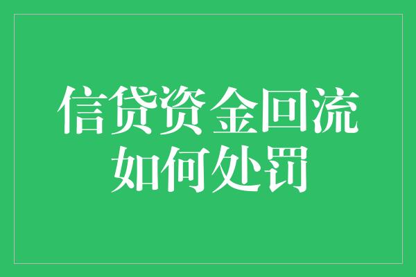 信贷资金回流如何处罚