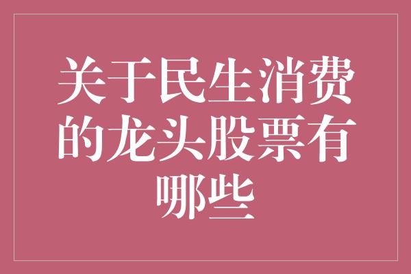 关于民生消费的龙头股票有哪些