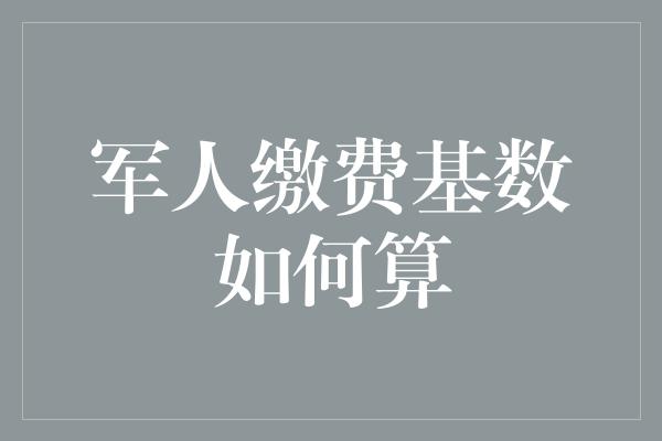 军人缴费基数如何算