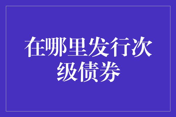 在哪里发行次级债券