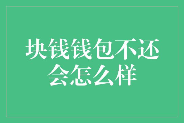 块钱钱包不还会怎么样