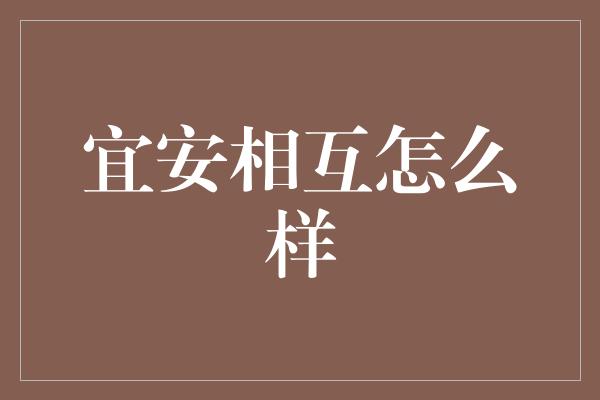 宜安相互怎么样