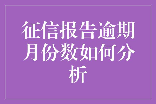 征信报告逾期月份数如何分析