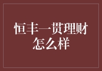 恒丰一贯理财：稳健投资策略与风险管理之道