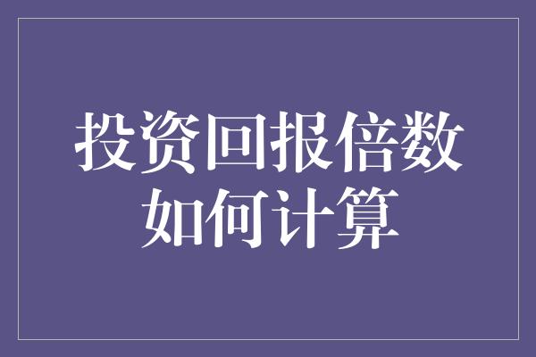 投资回报倍数如何计算