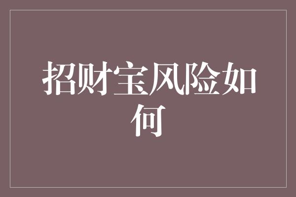 招财宝风险如何