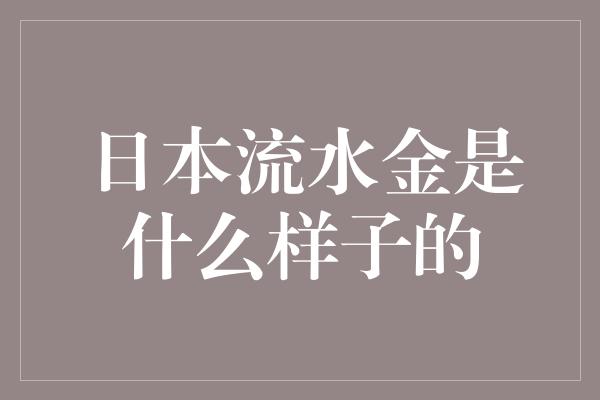 日本流水金是什么样子的