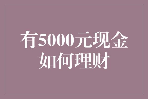 有5000元现金如何理财