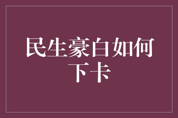 民生豪白如何下卡