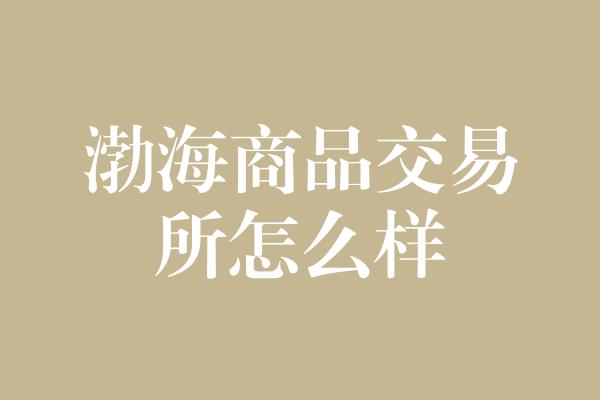 渤海商品交易所怎么样