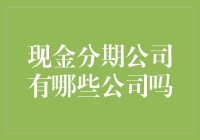 现金分期公司：探寻金融市场的新兴力量