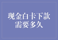 现金白卡的审批流程及下款速度分析