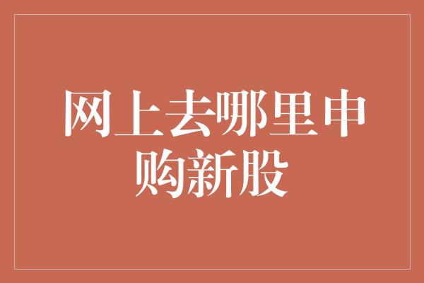 网上去哪里申购新股