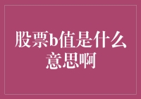 股票B值是什么意思啊？我来给你讲讲