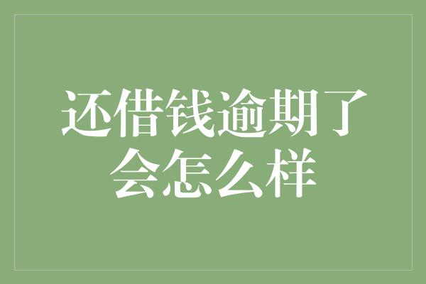 还借钱逾期了会怎么样