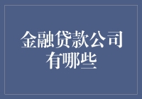 金融贷款公司大盘点：谁是你的钱袋子守护神？