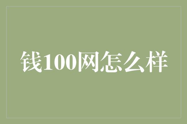 钱100网怎么样