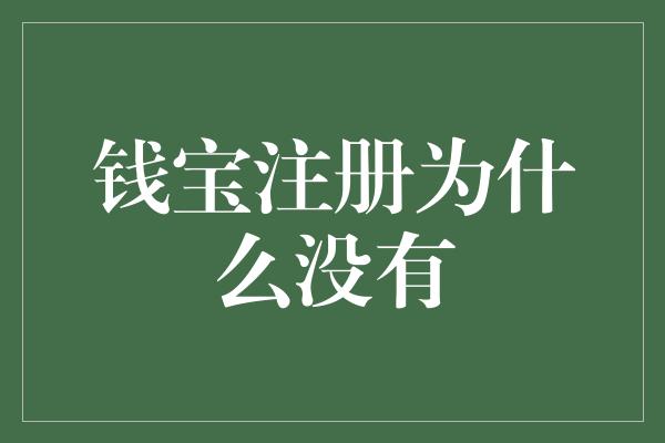 钱宝注册为什么没有