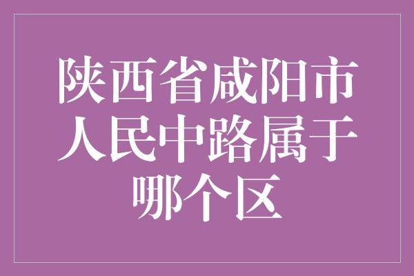 陕西省咸阳市人民中路属于哪个区