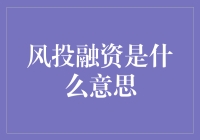 风投融资是啥？难道是风力发电厂融资？