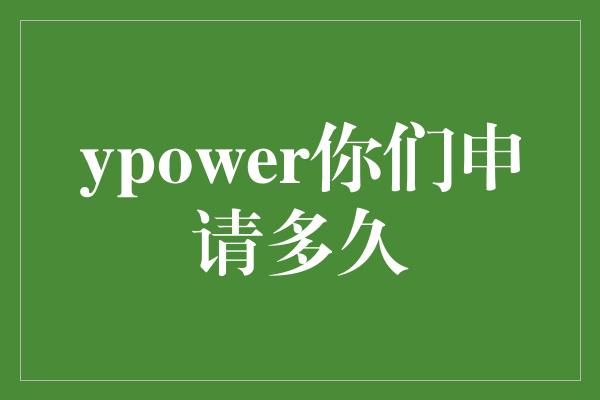 ypower你们申请多久